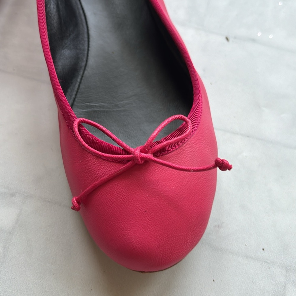 Saint Laurent Raspberry Dance Leather Ballet Flats - Picture 5 of 16